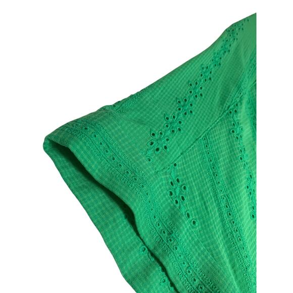 Lane Bryant NWT Green Embroidered Eyelet Blouse-Size 22 - Picture 6 of 10